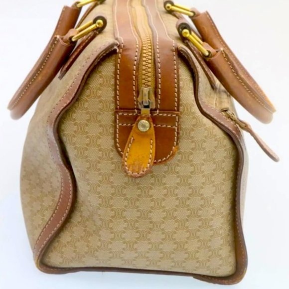 Authentic CELINE Macadam Canvas Hand Bag PVC Leather Beige 🔥made in Ital… - Picture 3 of 14